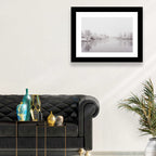Frozen River Reflection in Winter Fog Wall Art
