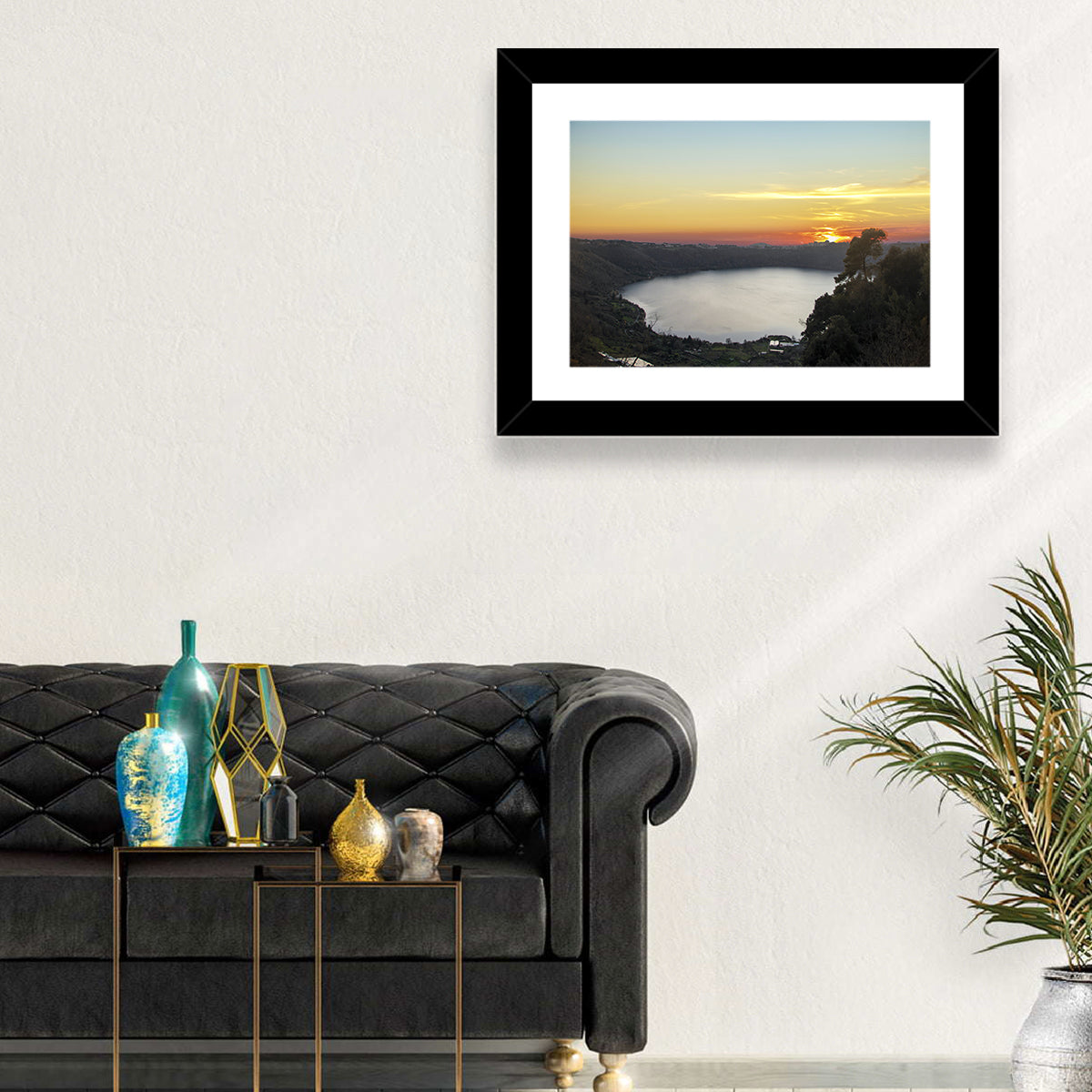 Lake Nemi Golden Sunset Wall Art