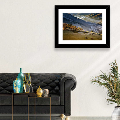 Mountain Village in Morning Mist Wall Art