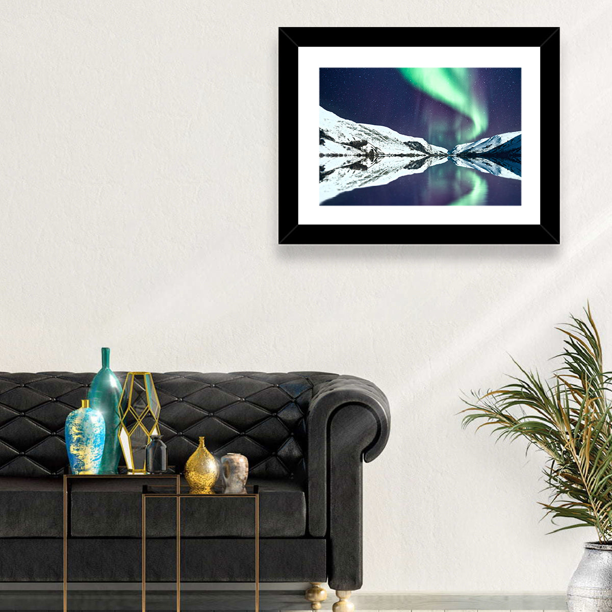 Emerald Aurora Over Mirror Lake Wall Art