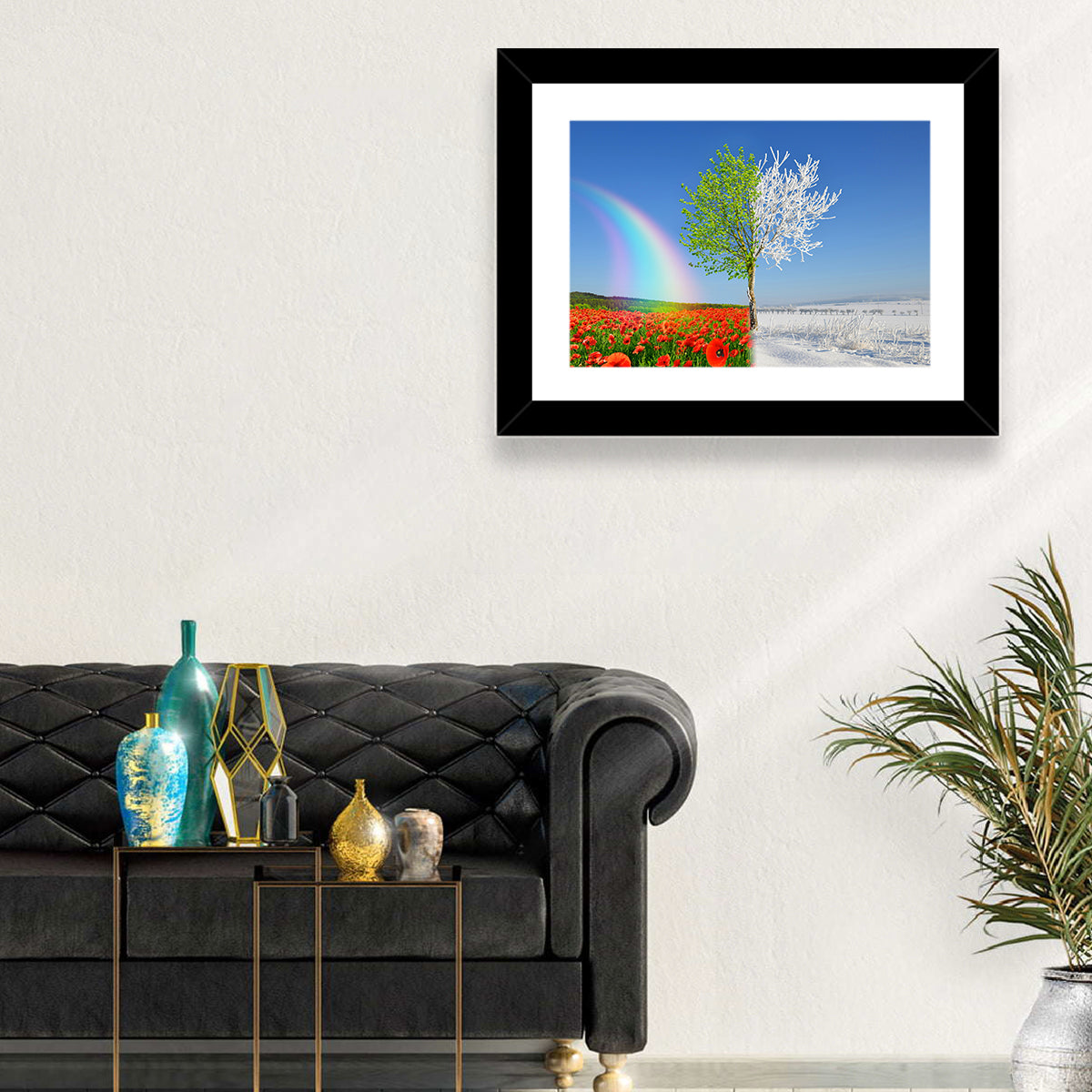 Seasonal Split Landscape Wall Art in a room, landscape