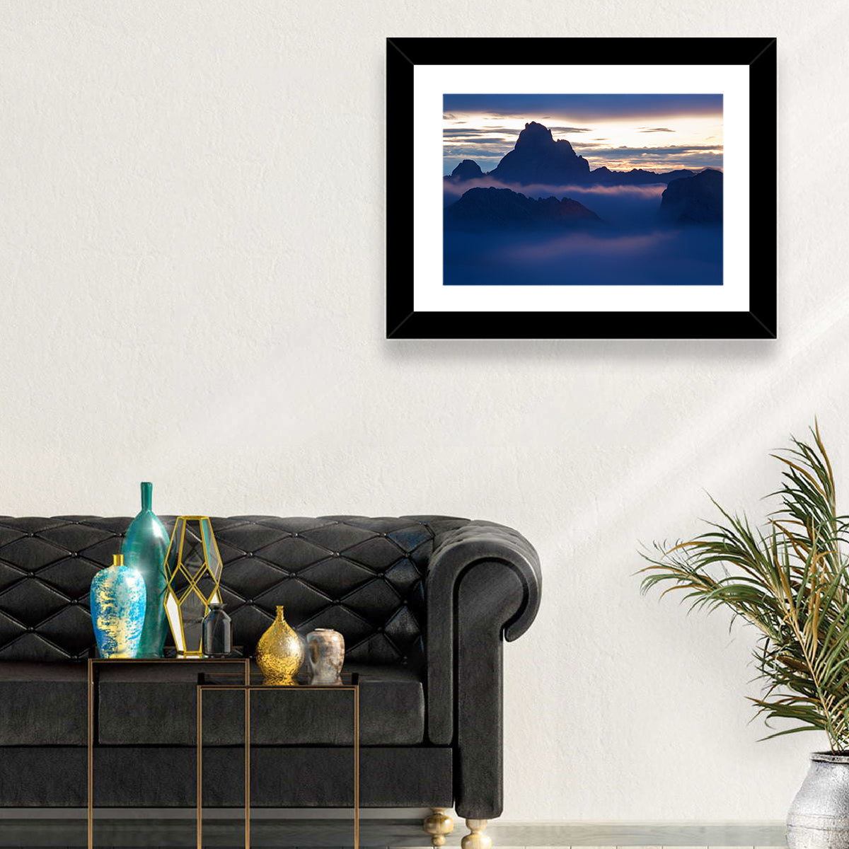 Dolomites Sunrise Silhouette Wall Art