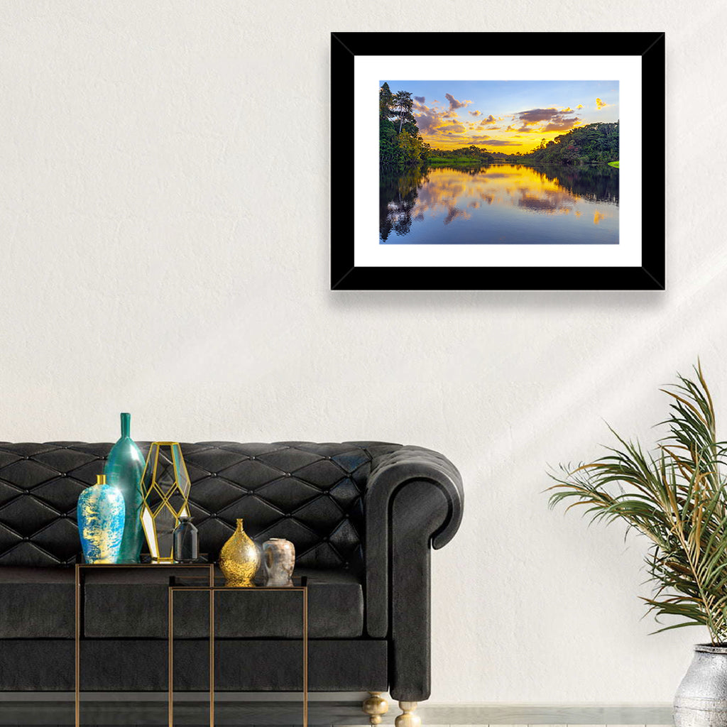 Amazon River Sunset Reflection Wall Art