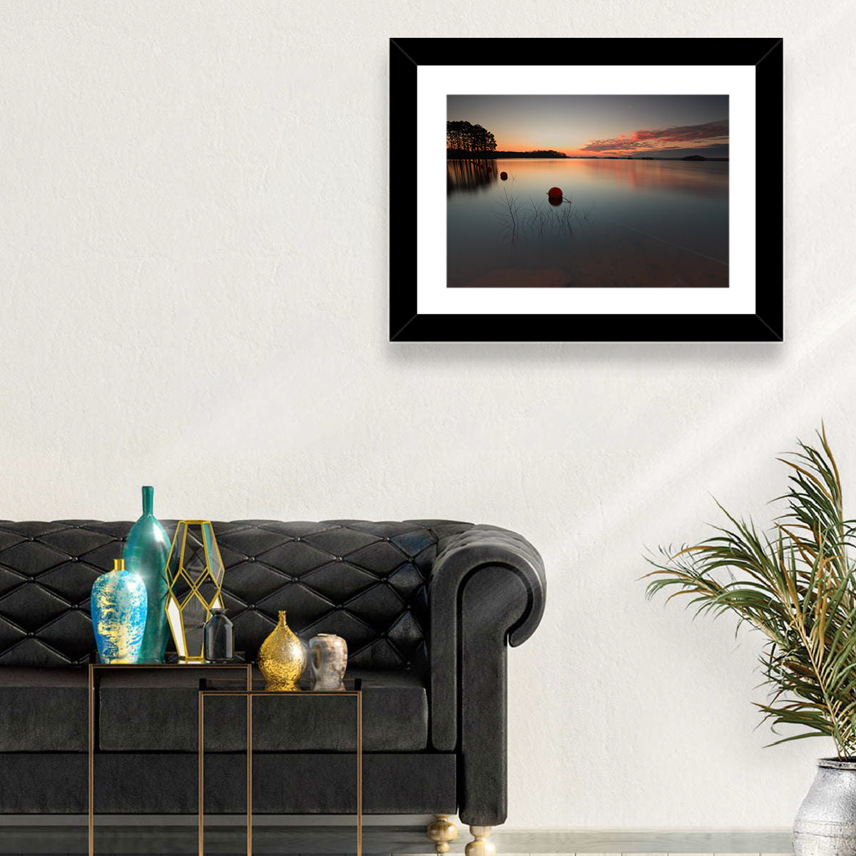 Lake Lanier Buoys at Sunset Wall Art