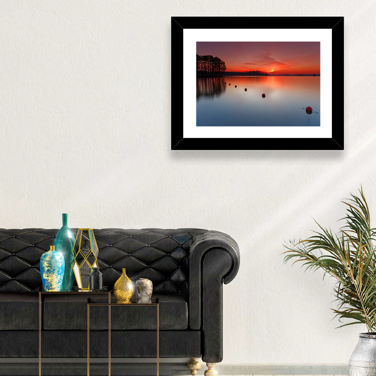 Lake Lanier Buoys at Sunset Wall Art
