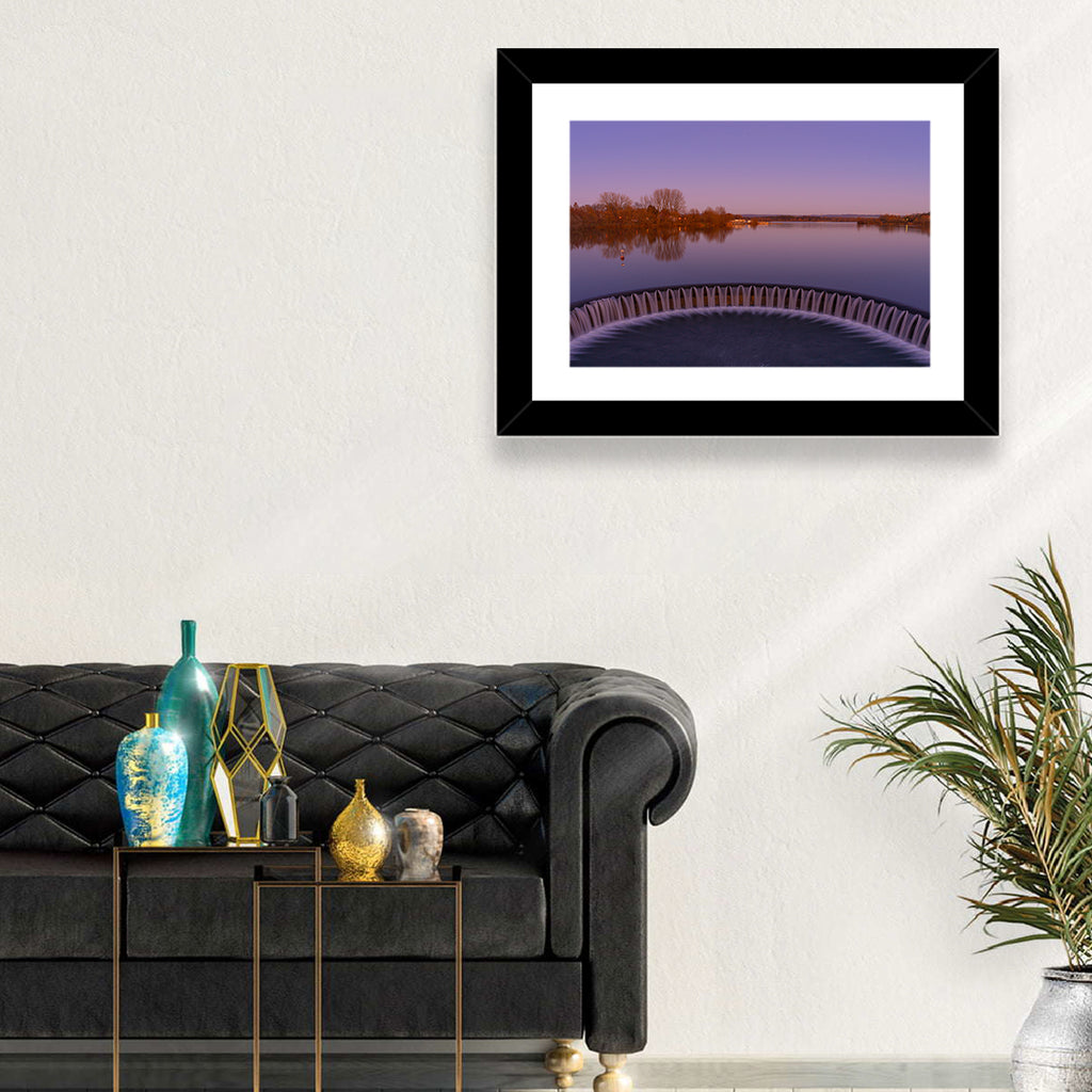 Circular Weir at Dusk Wall Art
