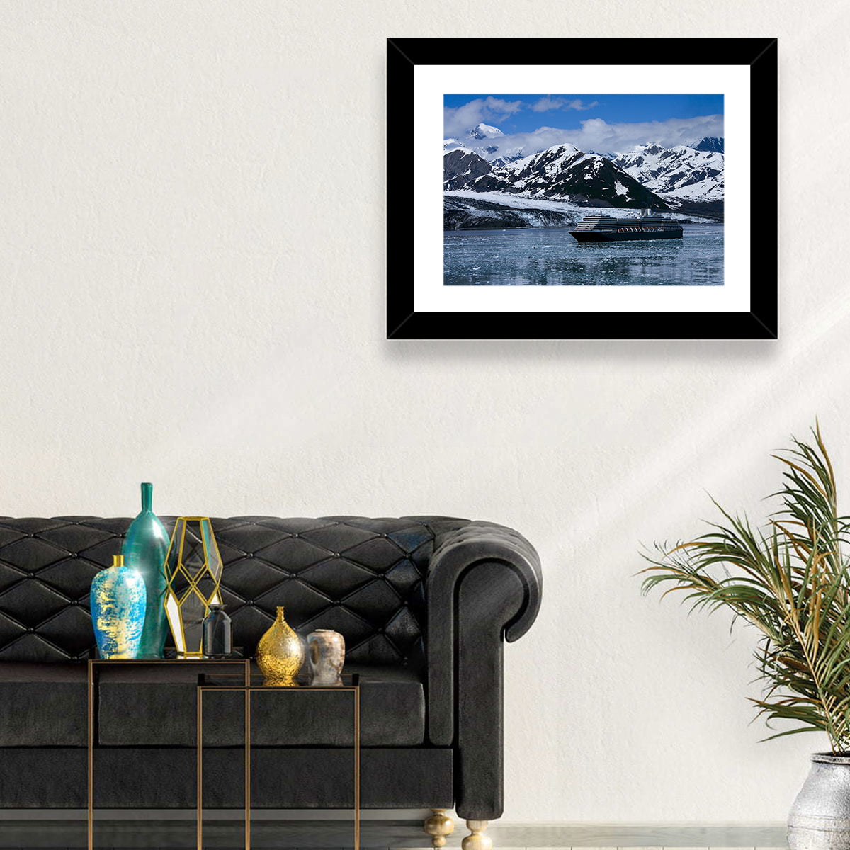 Cruise Ship in Yakutat Bay Wall Art in a room, landscape