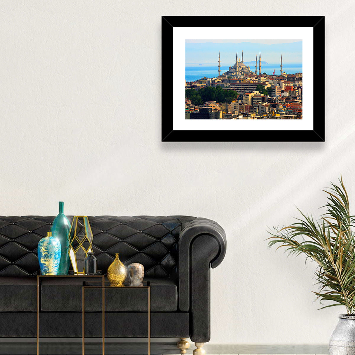 Sultan Ahmed Mosque Skyline Wall Art in a room, landscape