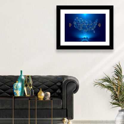 USA Circuit Map Wall Art