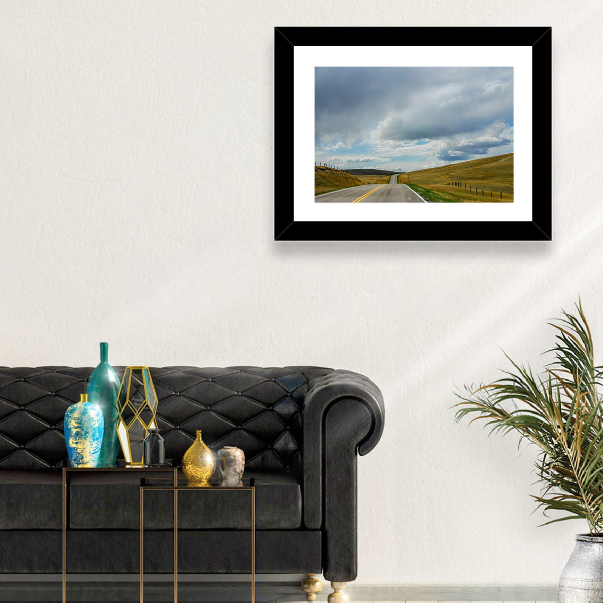 Montana Road Through Golden Hills Wall Art