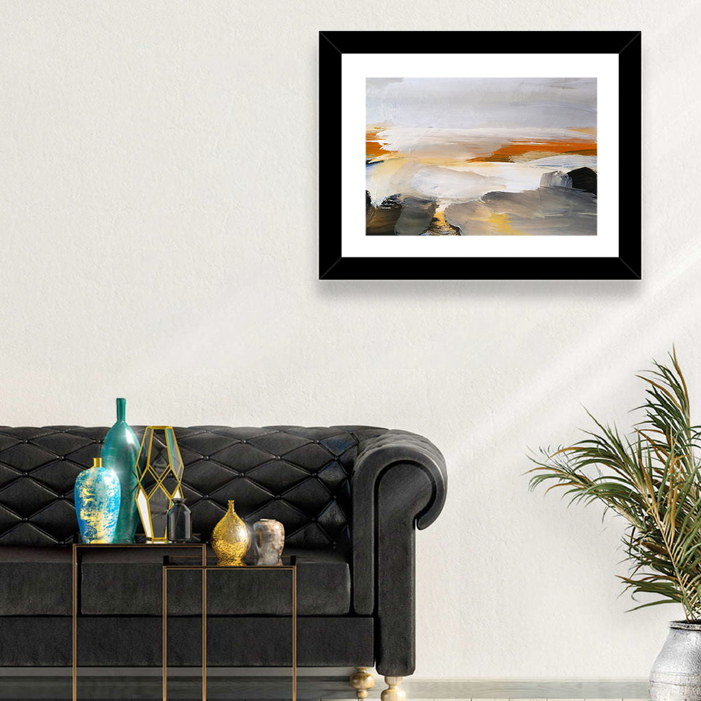 Misty Coastal Horizon Wall Art
