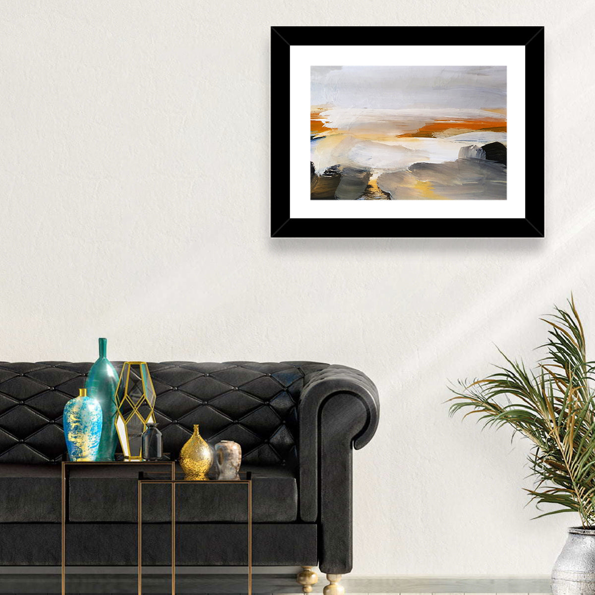 Misty Coastal Horizon Wall Art