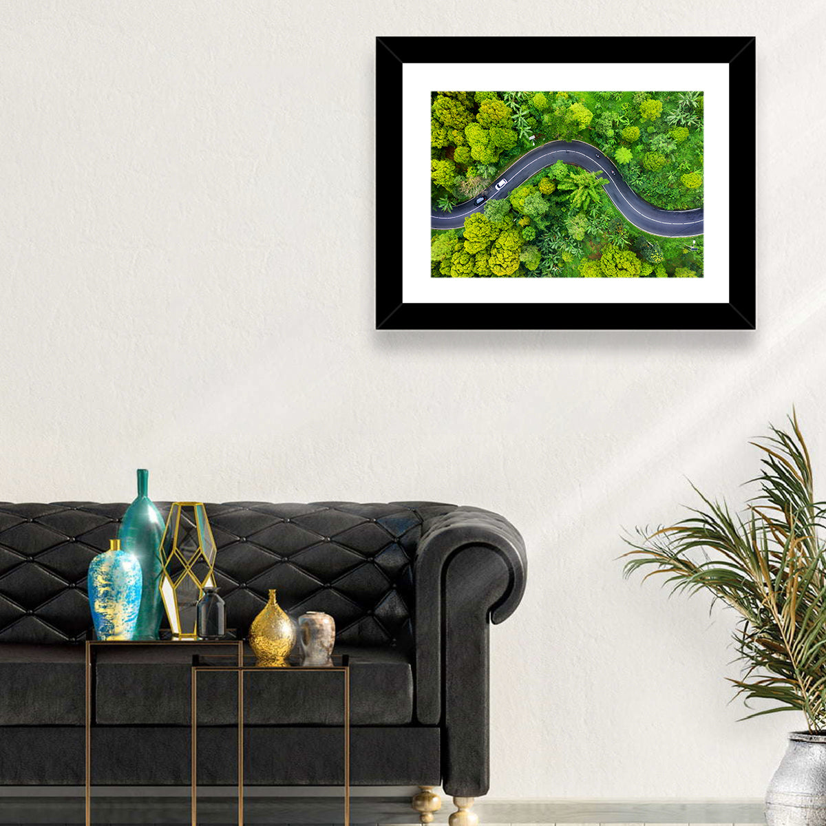 Winding Tropical Forest Road Wall Art