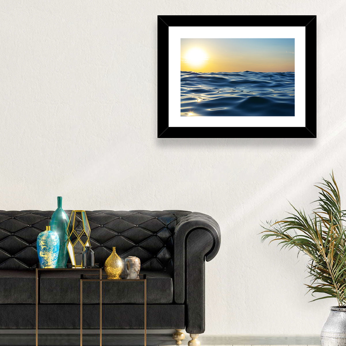 Sunset Over Calm Waves Wall Art