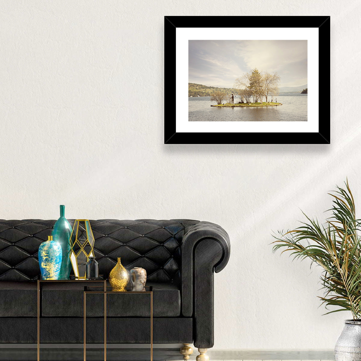 Lake Winnipesaukee Wall Art in a room, landscape