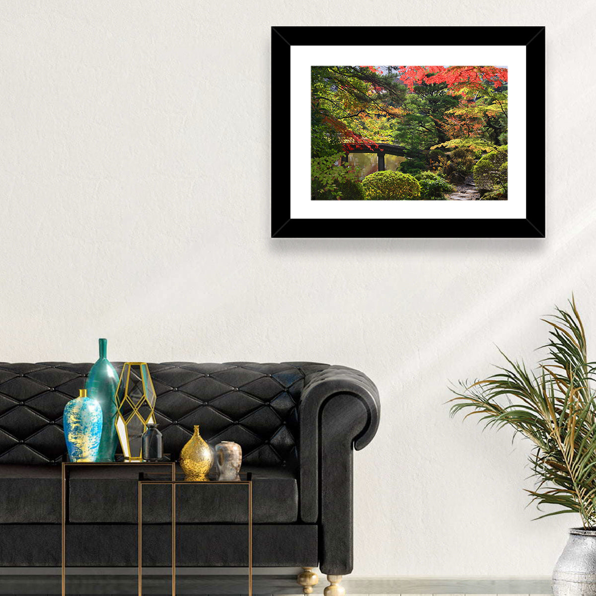 Rinoji Temple Autumn Garden Wall Art in a room, landscape