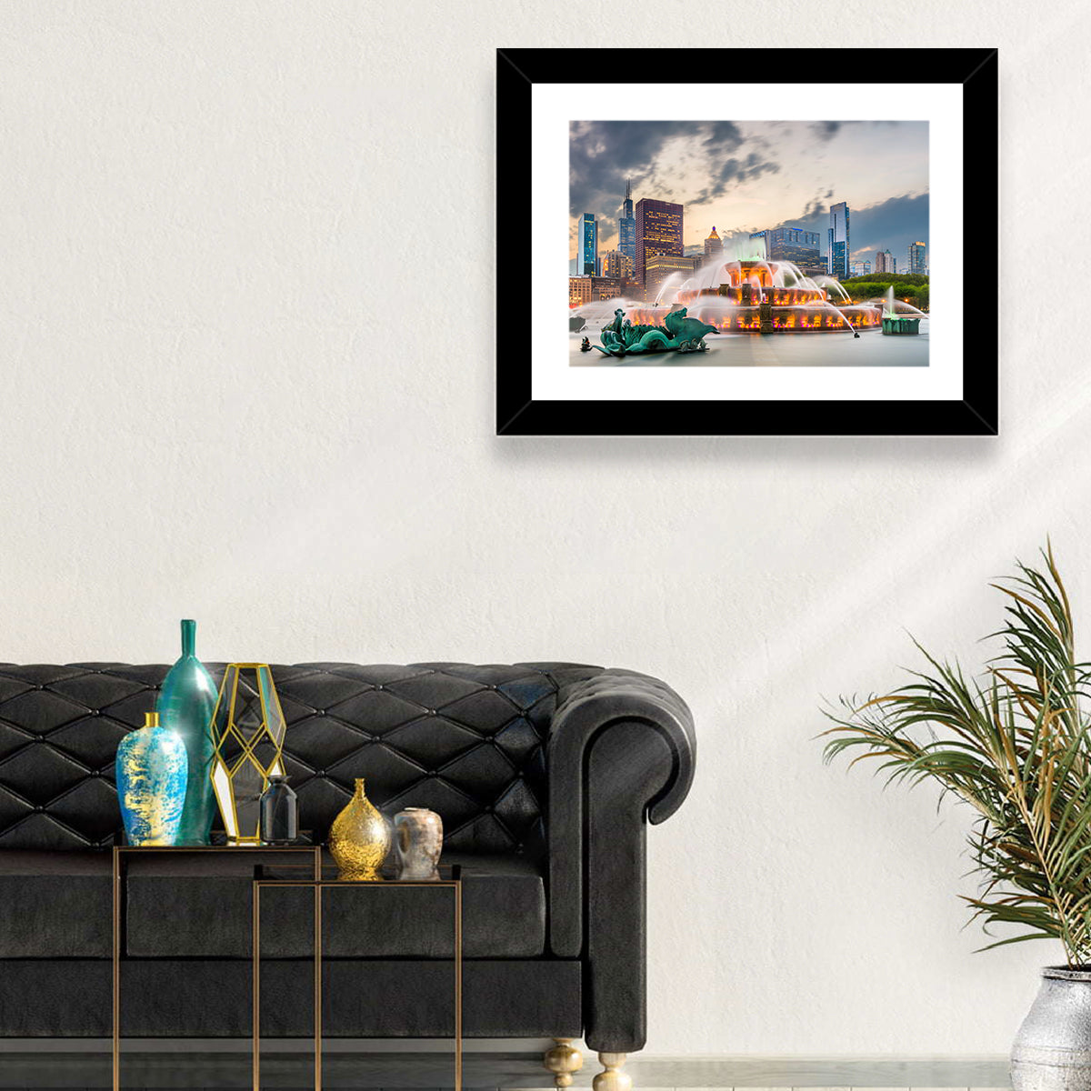Buckingham Fountain and Chicago Skyline Wall Art