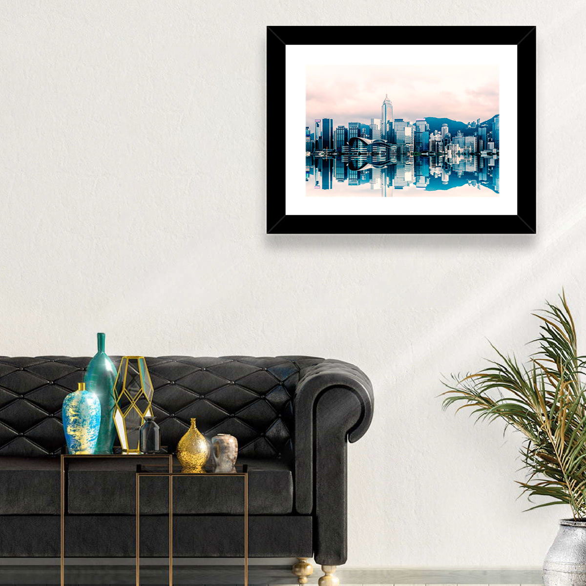 Victoria Harbour Sketch at Dusk Wall Art