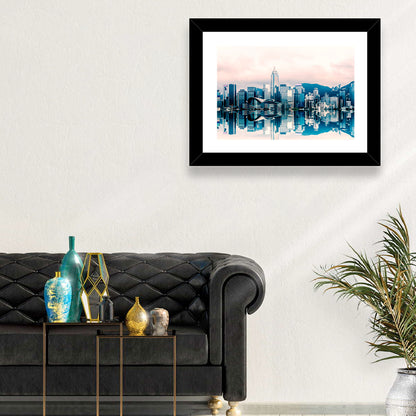 Victoria Harbour Sketch at Dusk Wall Art