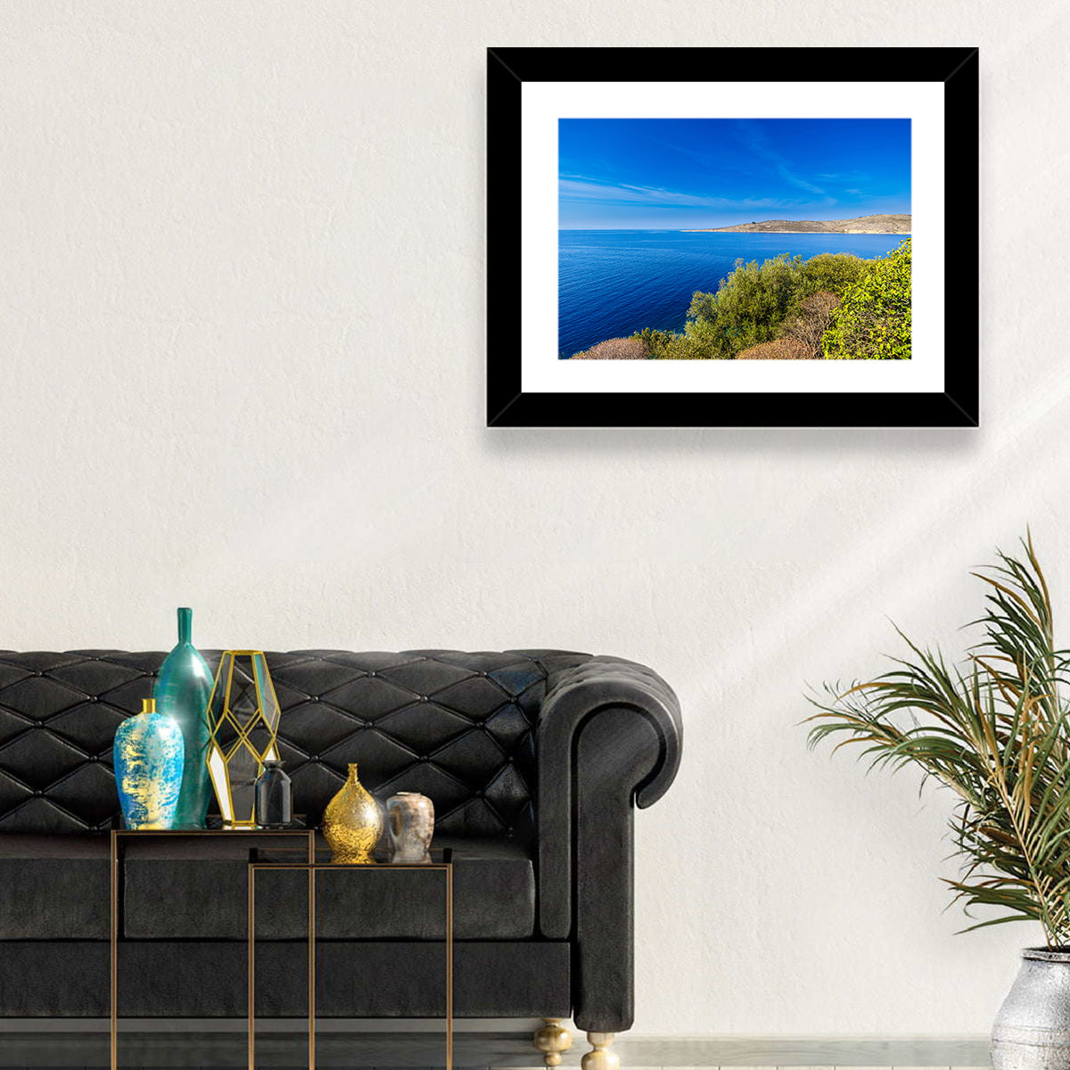Sunlit Albanian Coastline Wall Art