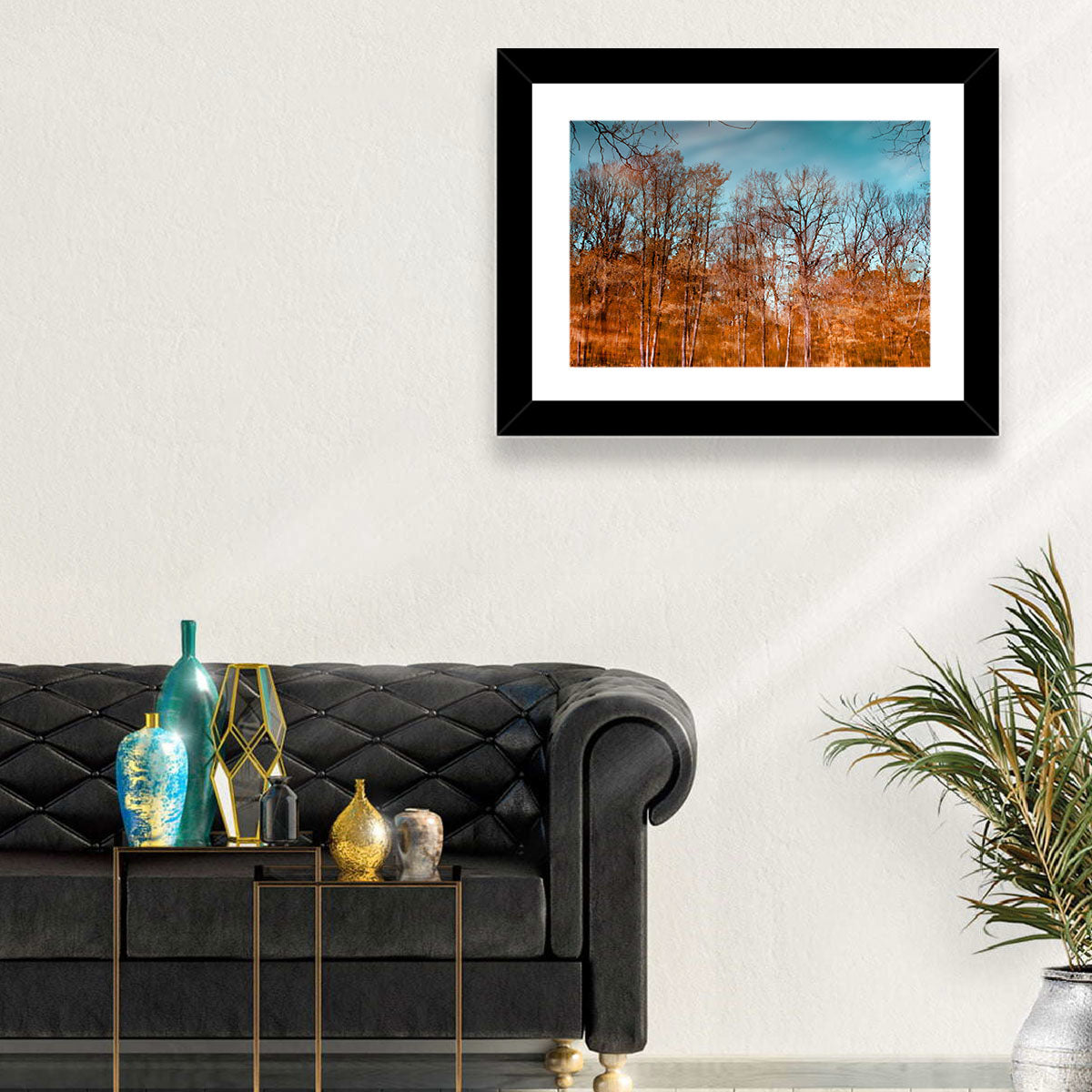 Autumn Reflection Wall Art in a room, landscape
