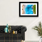 Aerial Turquoise Beach Cliffs Wall Art
