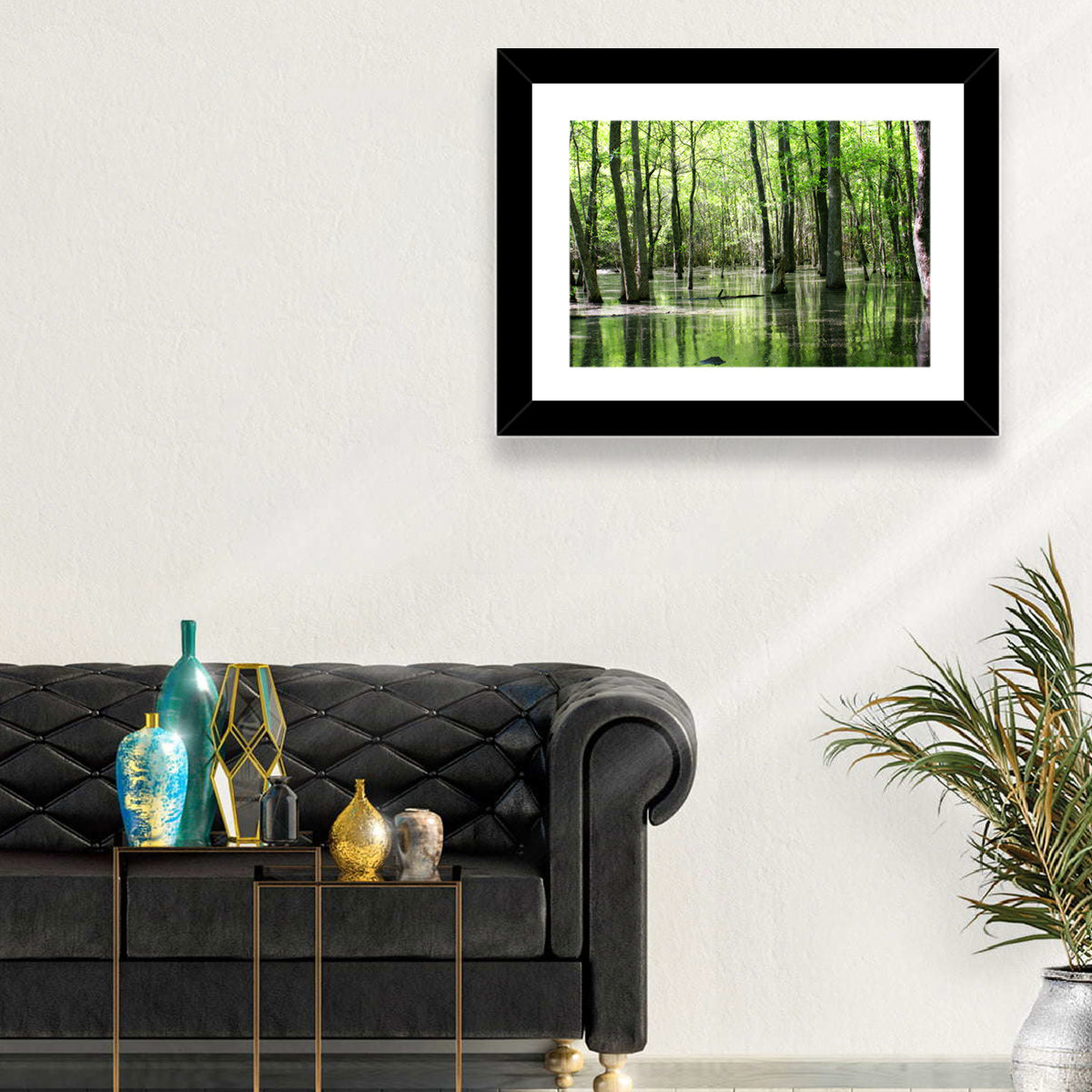 Sunlit Swamp Forest Wall Art