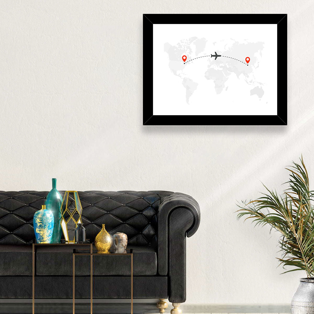 Air Travel World Map Wall Art