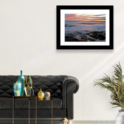 Rocky Coast Sunset Wall Art