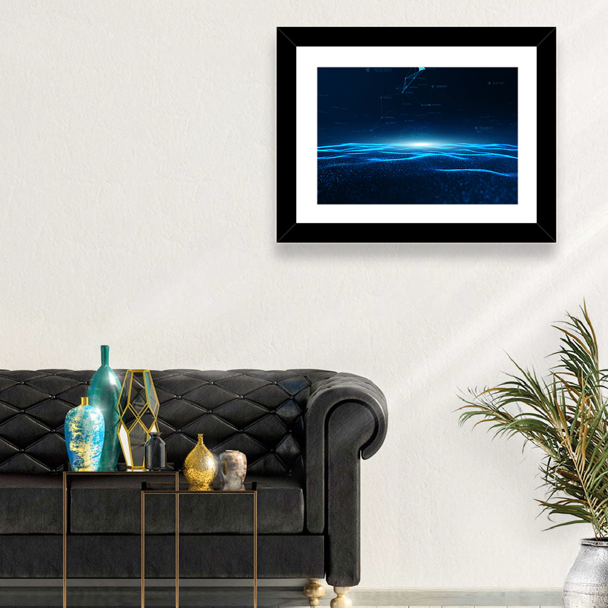 Digital Data Waves Wall Art