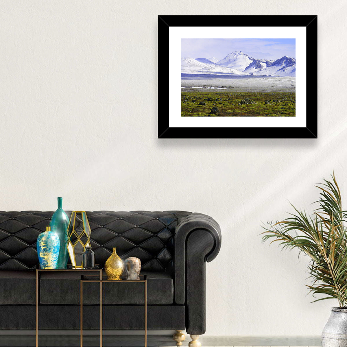 Icelandic Snow and Moss Landscape Wall Art