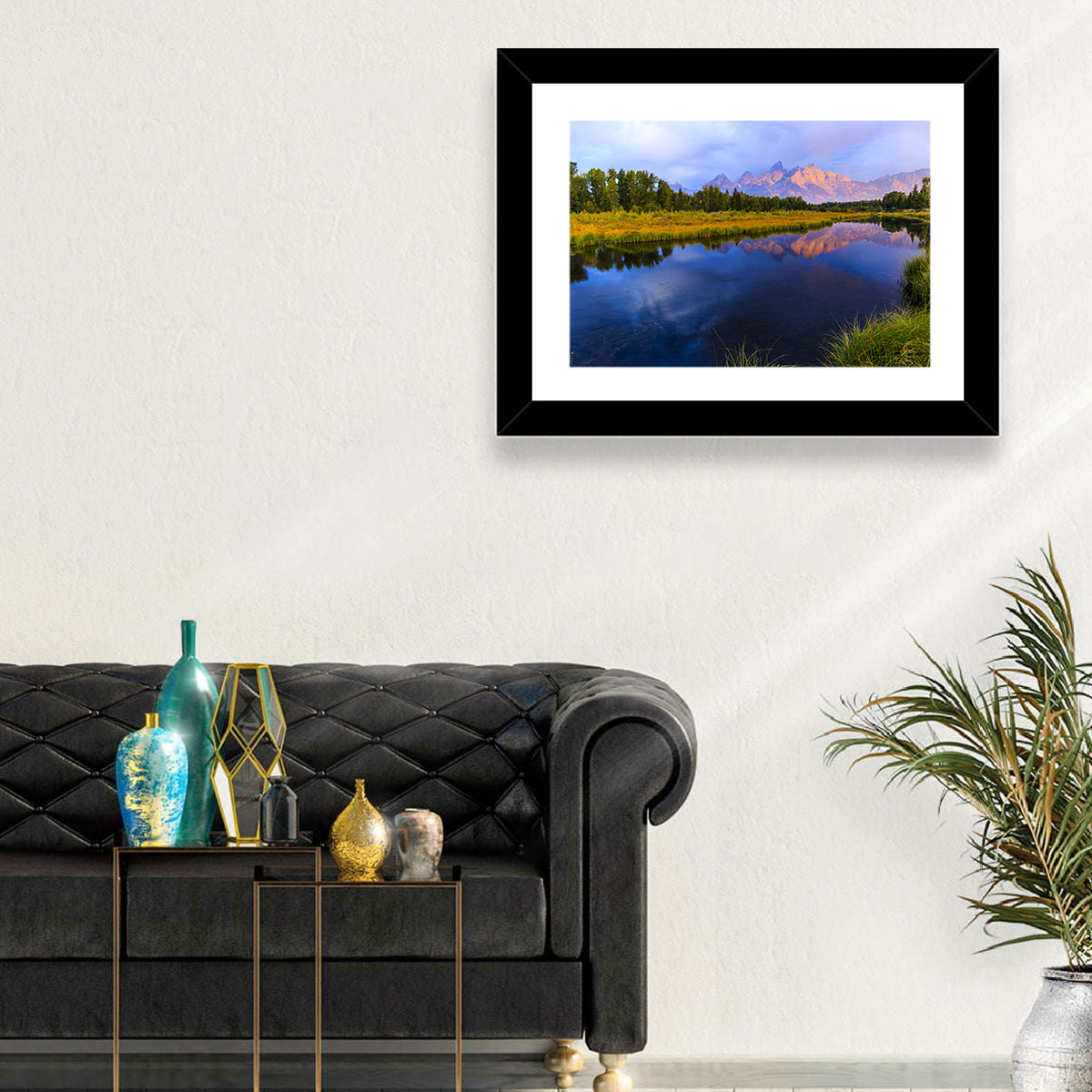 Grand Tetons Sunrise Over Snake River Wall Art in a room, landscape