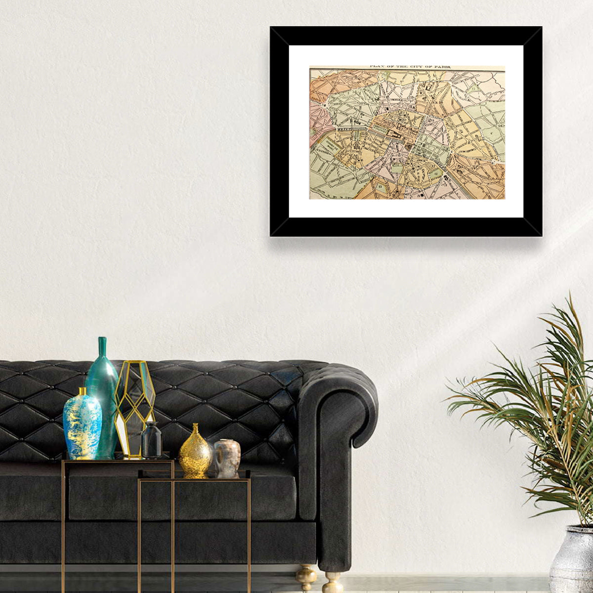 Plan of Paris Wall Art