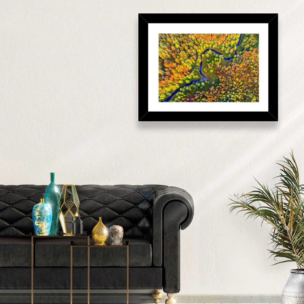 Winding Autumn River Wall Art