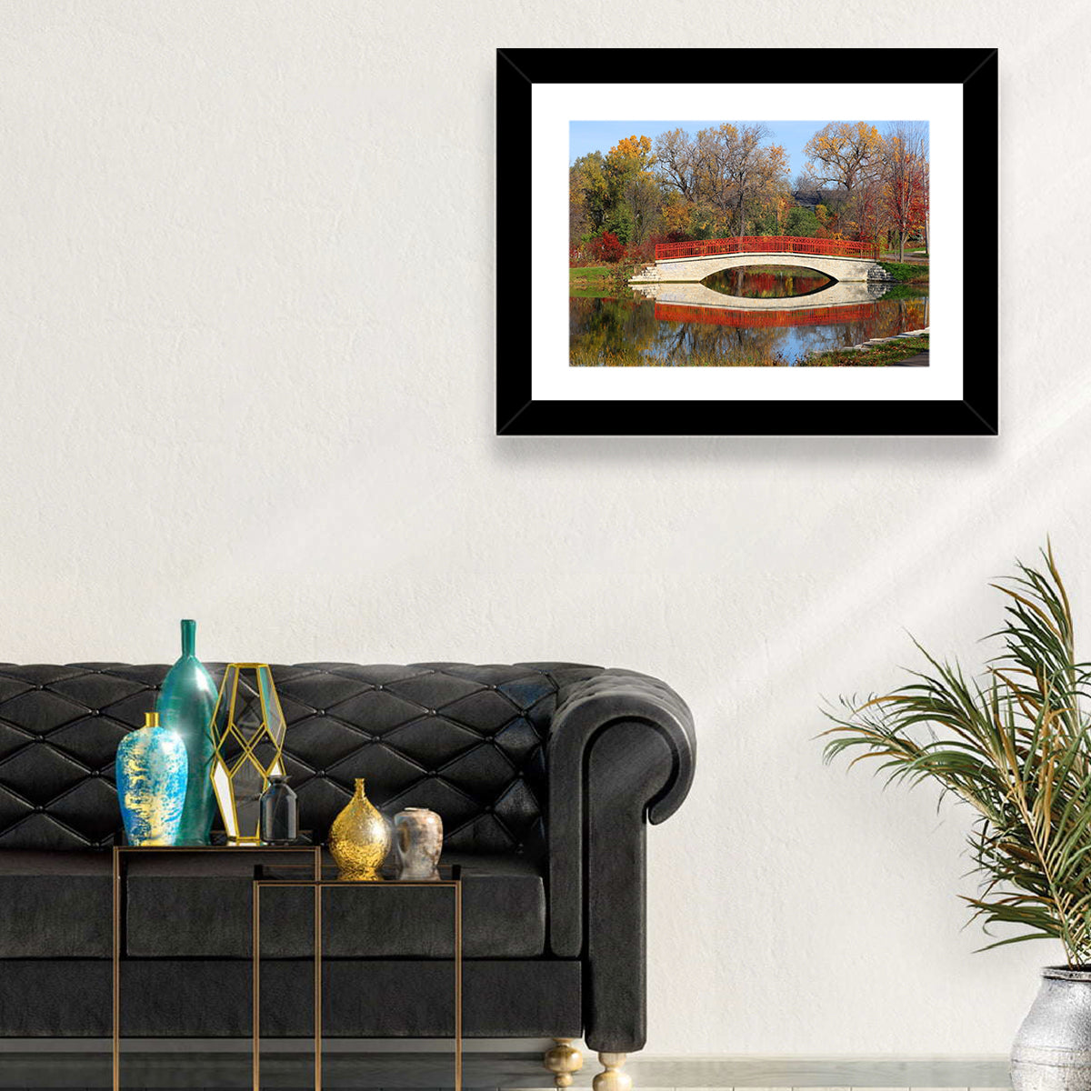 Tenney Park Stone Bridge Reflection Wall Art
