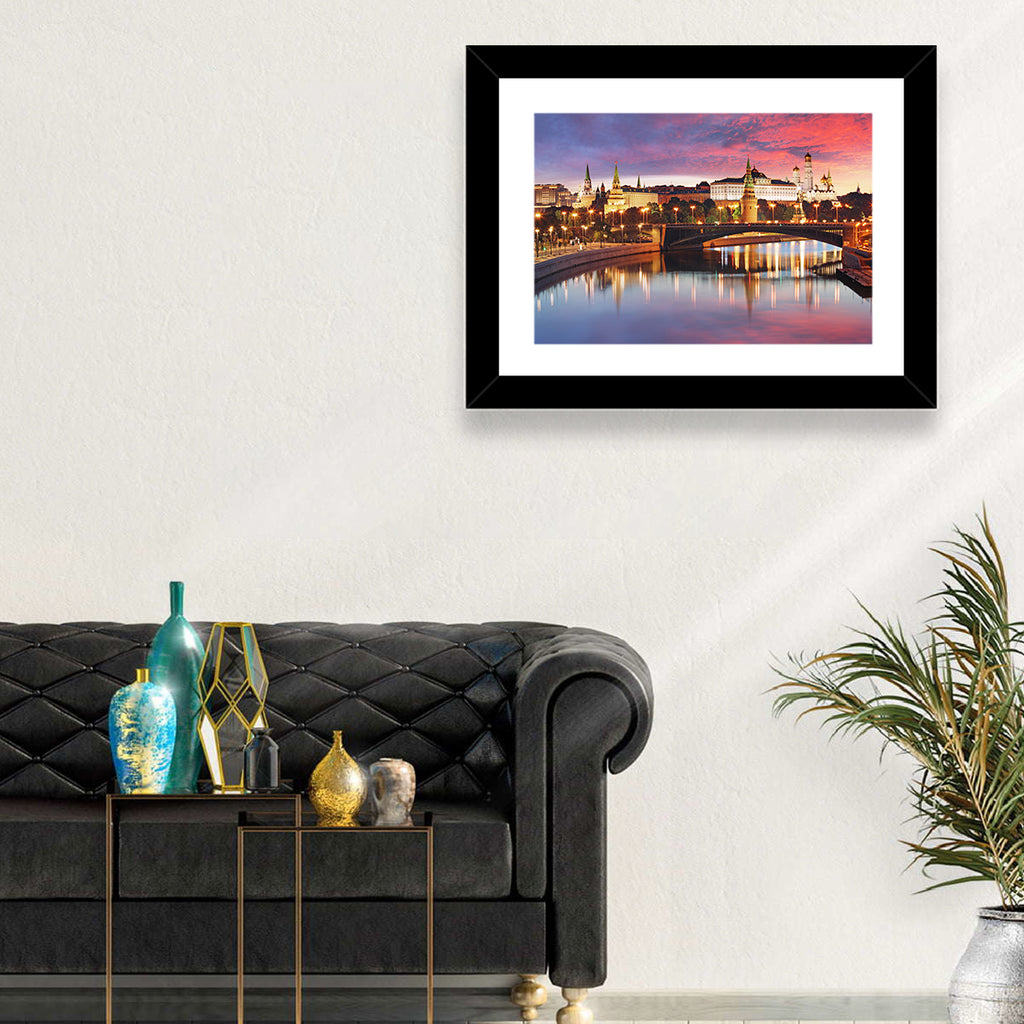 Moscow Kremlin Skyline at Twilight Wall Art