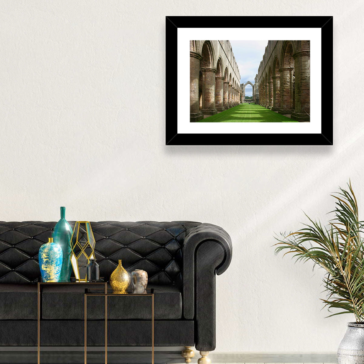 Fountains Abbey Ruins Grassy Nave View Wall Art