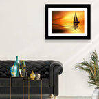 Golden Hour Sailboat Silhouette Wall Art