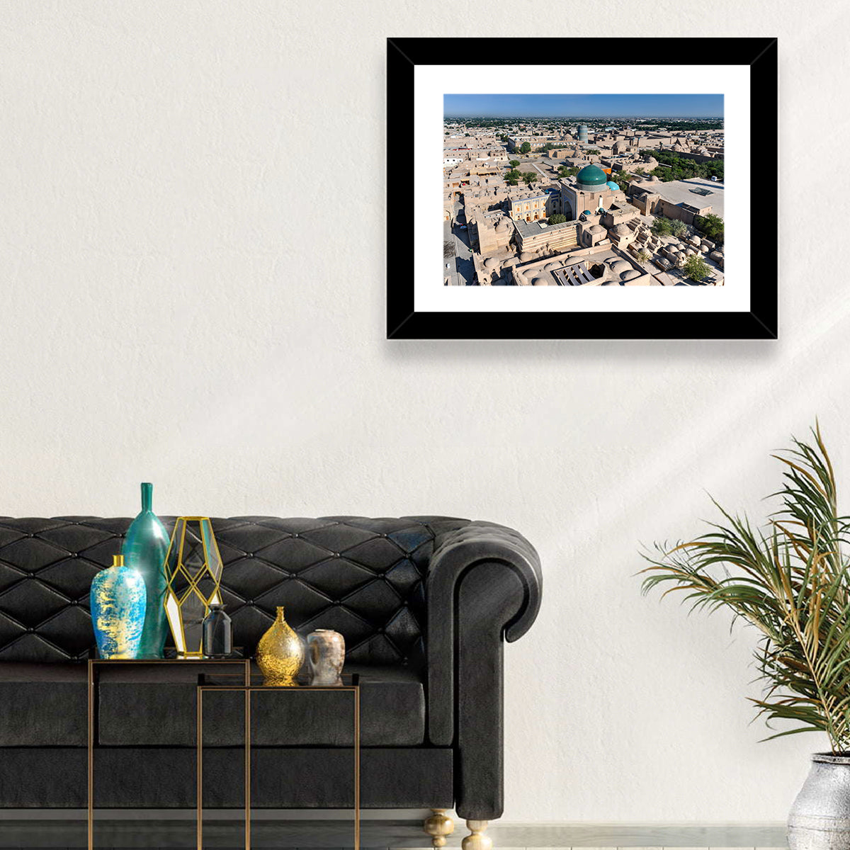 Khiva Green Dome Madrassa Wall Art in a room, landscape