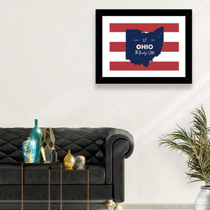 Ohio State Map Wall Art