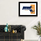 Massachusetts State Map Wall Art