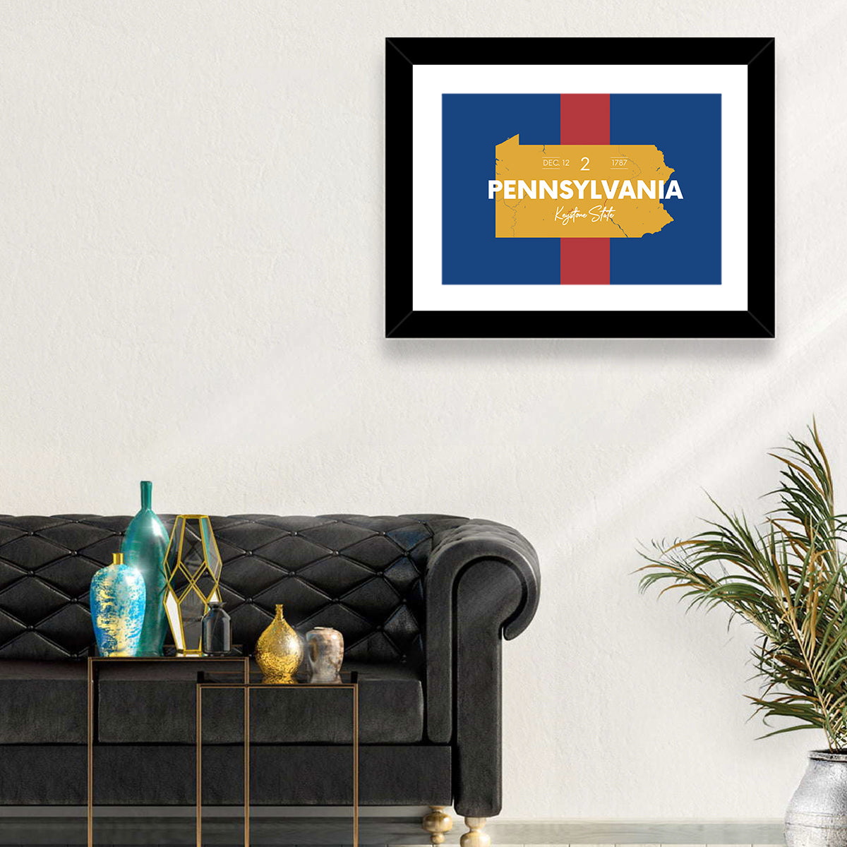 Keystone State Map Graphic Wall Art