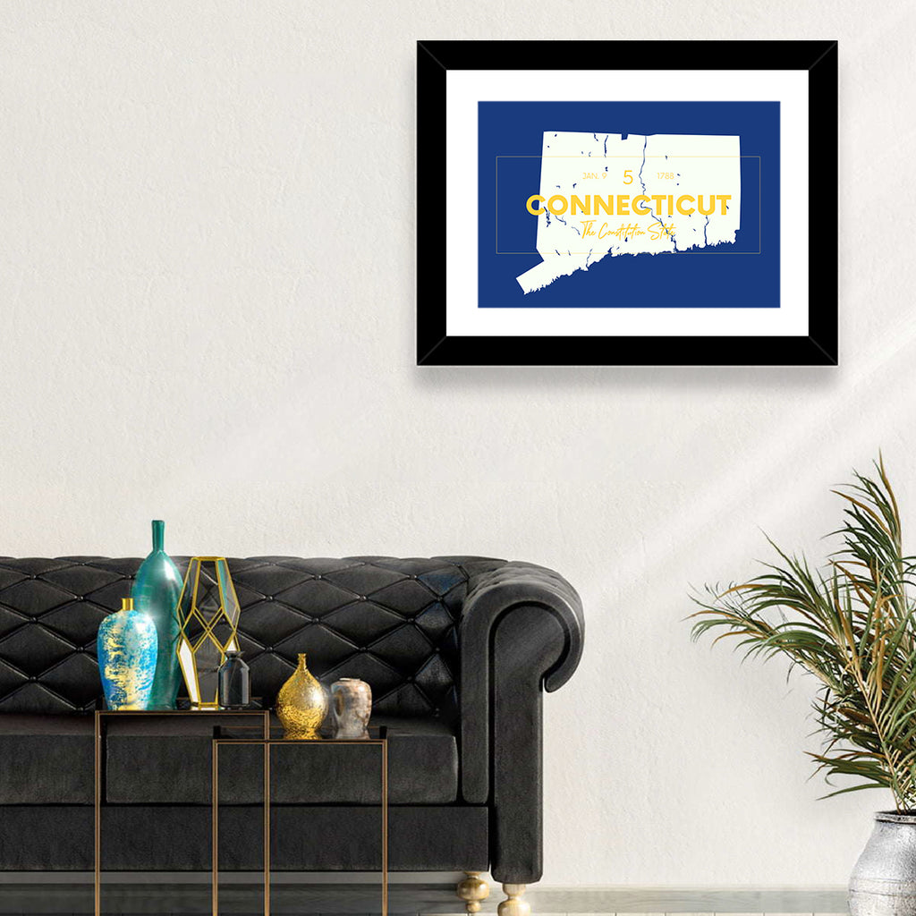 Connecticut State Silhouette Wall Art