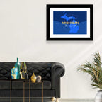 Michigan Shield Map Graphic Wall Art