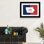 Hawkeye State Map Typography Wall Art