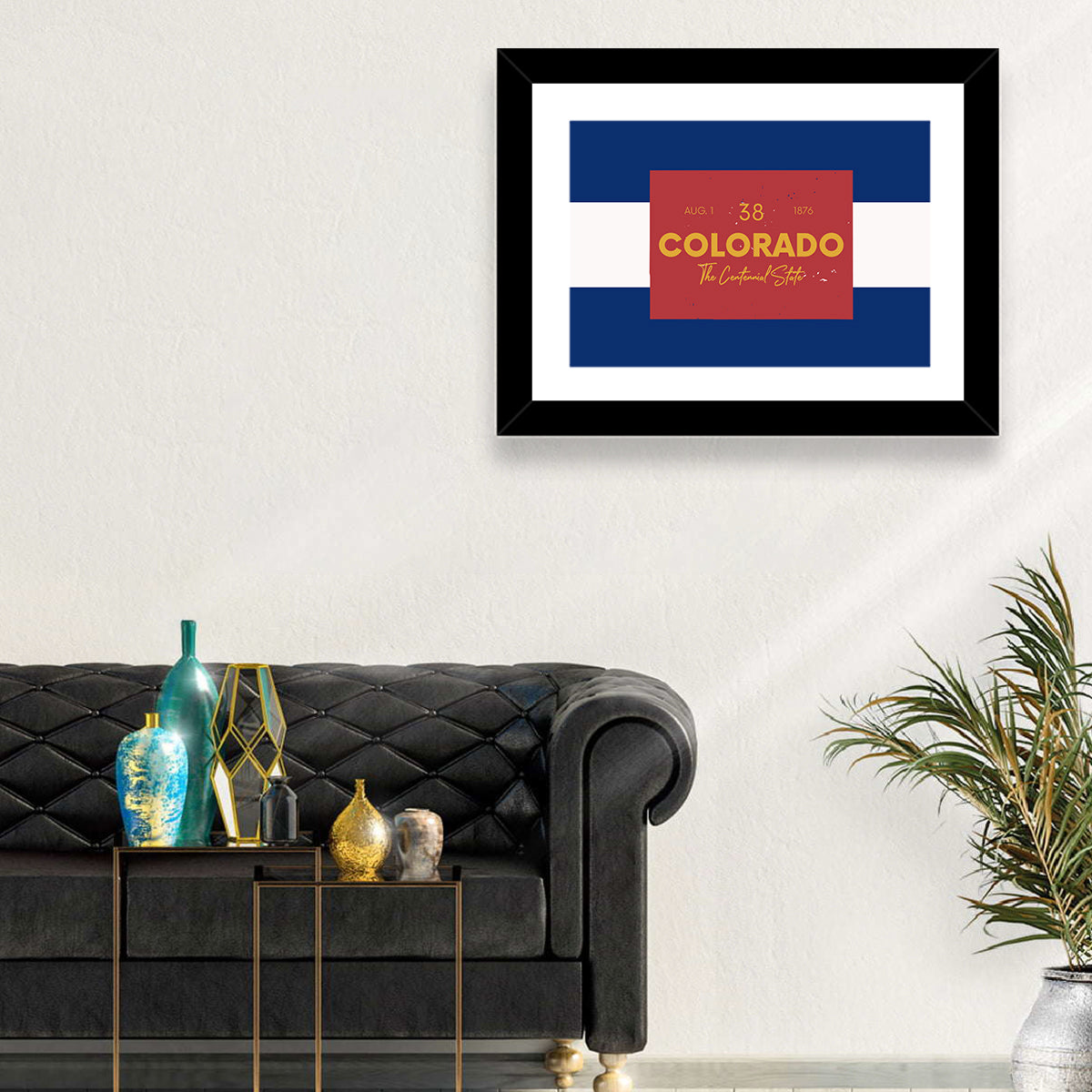 Colorado State Flag Map Wall Art
