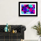 Neon Tropical Leaves Wall Art