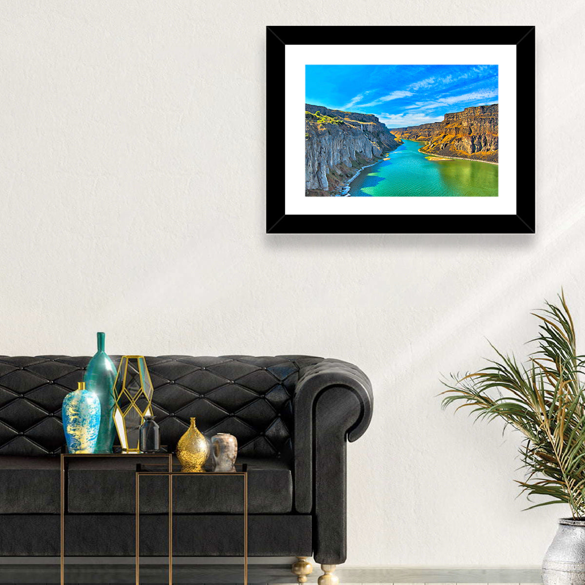 Snake River Canyon at Twin Falls Wall Art in a room, landscape