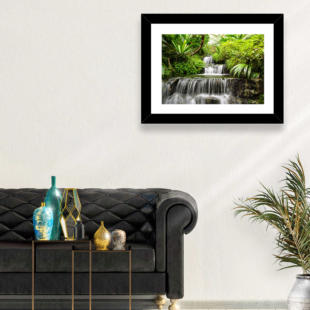 Lush Rainforest Cascade Wall Art