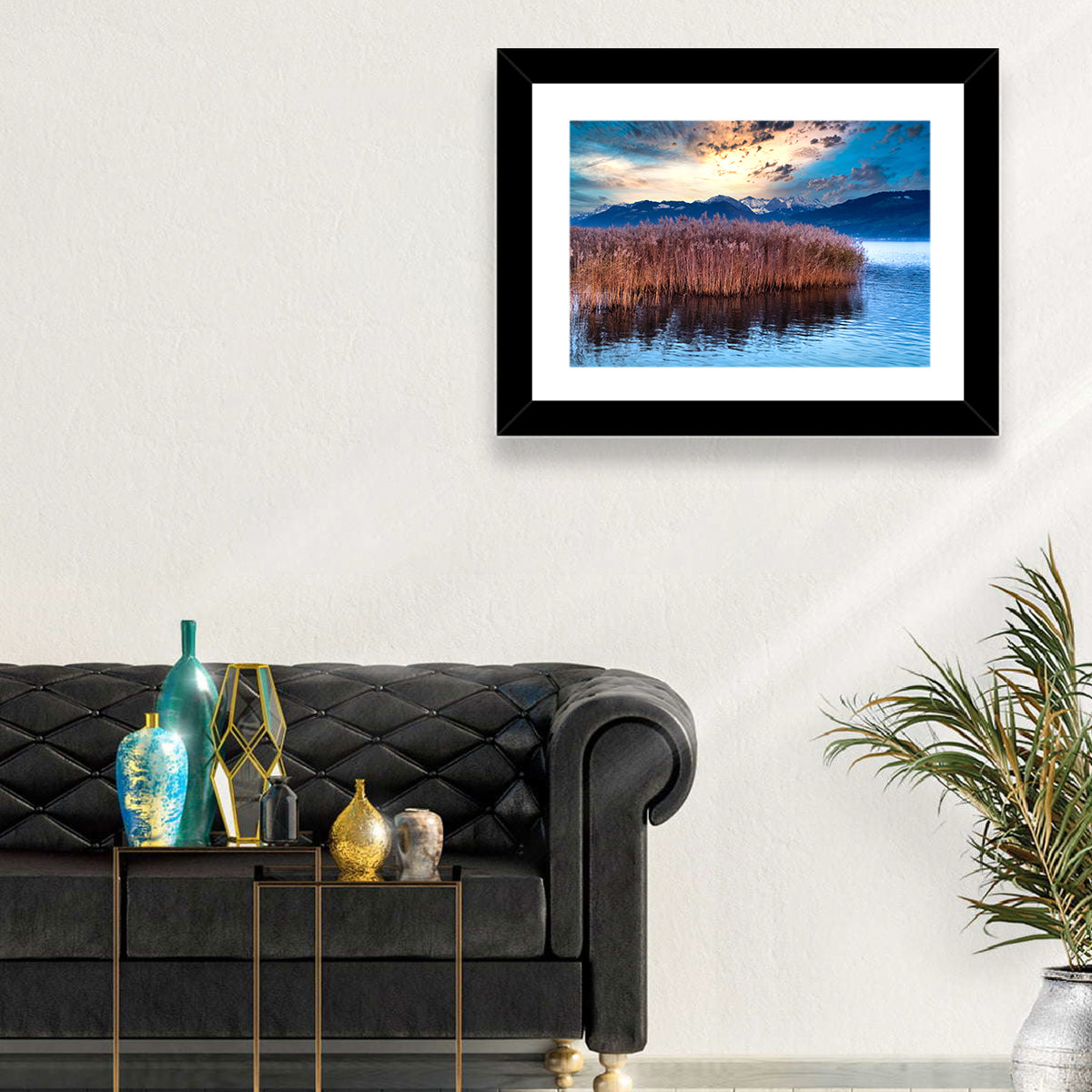 Lake Obersee Reeds at Dusk Wall Art